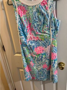 Lilly Pulitzer White Eyelet Tank with Pink and Multi-Color Floral Print